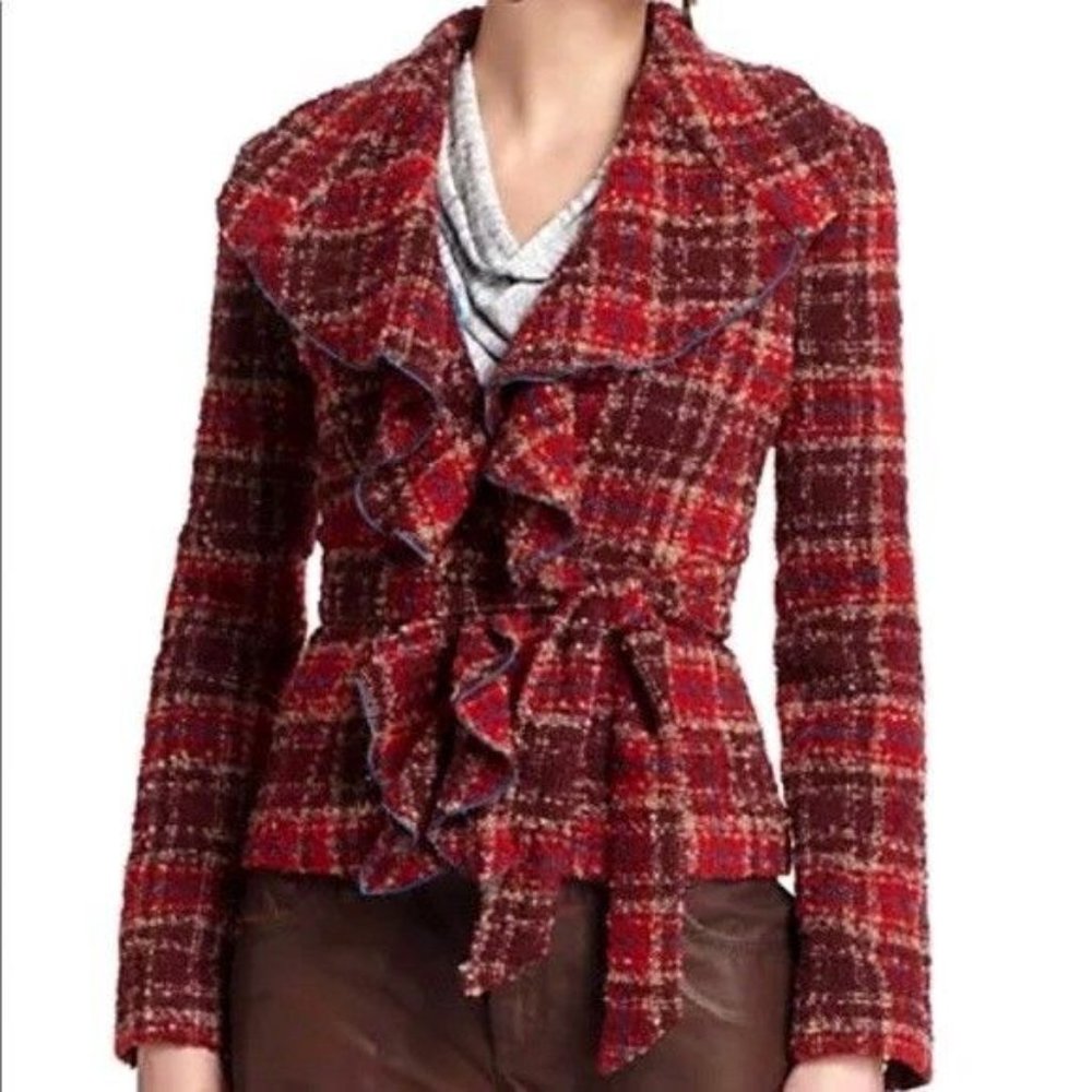 Anthropologie Tabitha Plaid Moretown Boucle Jacket